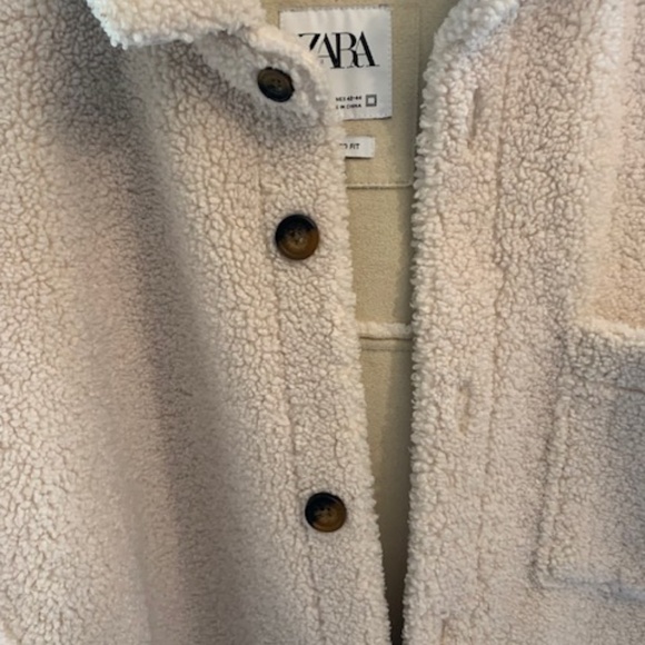 Zara men faux shearling jacket shirt beige like new size L-XL - Picture 5 of 7